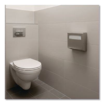Bobrick Stanless Steel Toilet Seat Cover Dispenser, Conturaseries, 15.75 X 2.25 X 11.25, Satin Finish (BOB4221) BOB4221