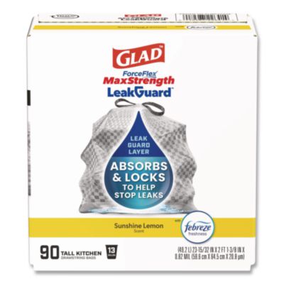 Glad® ForceFlex™ MaxStrength Tall Kitchen Drawstring Trash Bags