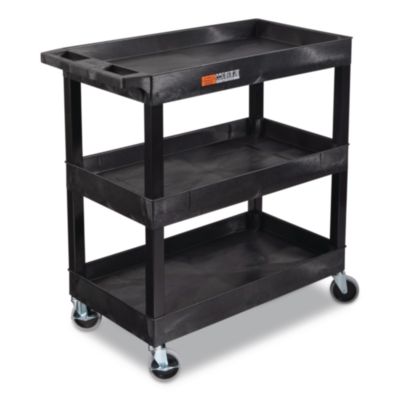 Luxor Tuffy™ XL Three-Shelf Utility Cart with Tub Shelves