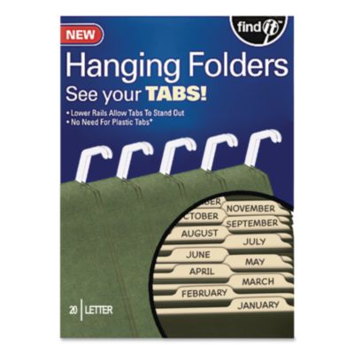 find It™ Hanging File Folders with Innovative Top Rail