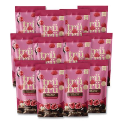 Tru Fru Hyper-Dried Grab & Go Raspberries in White & Dark Chocolate