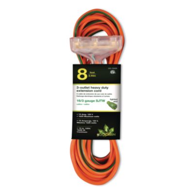 GoGreen Power 16 AWG Extension Cord with Lighted End