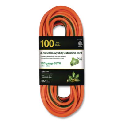 GoGreen Power 16 AWG Extension Cord with Lighted End