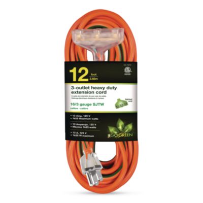 GoGreen Power 16 AWG Extension Cord with Lighted End