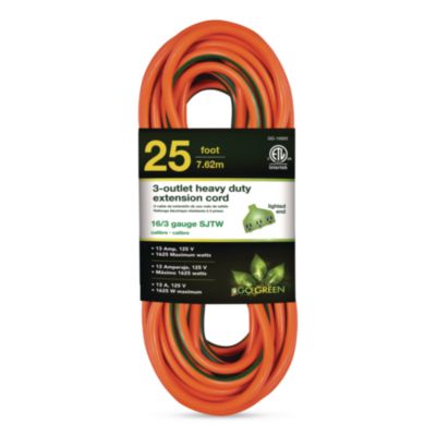 GoGreen Power 16 AWG Extension Cord with Lighted End