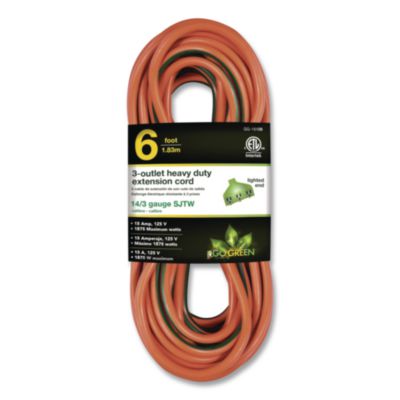 GoGreen Power 14 AWG Lighted End Heavy-Duty Extension Cord