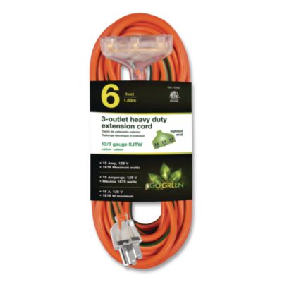 GoGreen Power 12 AWG Lighted End Heavy-Duty Extension Cord