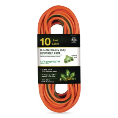 GoGreen Power 12 AWG Lighted End Heavy-Duty Extension Cord
