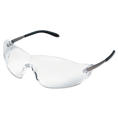 MCR Safety Blackjack Wraparound Safety Glasses, Chrome Plastic Frame, Clear Lens, 12/box (CRWS2110BX) CRWS2110BX