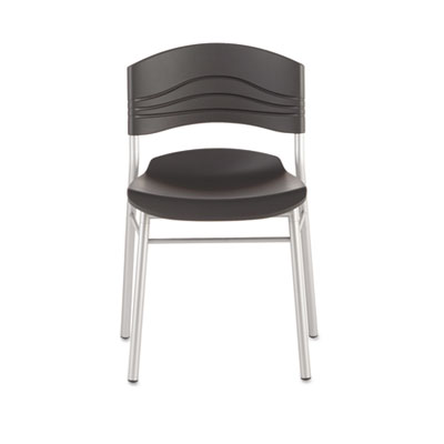CafeWorks Chair, Supports Up to 225 lb, Graphite Seat/Back, Silver Base, 2/Carton ICE64517