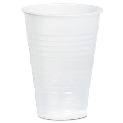 High-Impact Polystyrene Cold Cups, 12 oz, Translucent, 1,000/Carton DCCY12T