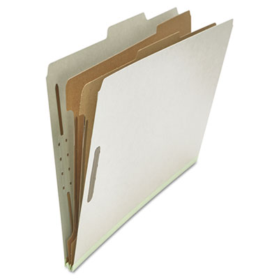 Classification Folders Legal Size 6 Section, 2 Dividers, Gray Pressboard, Top Tab, 10/Box UNV10282