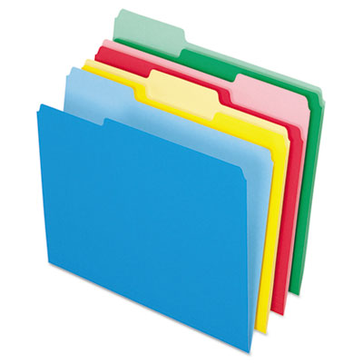 Colored File Folders, 1/3-Cut Tabs: Assorted, Letter Size, Assorted Colors, 24/Pack PFX82300