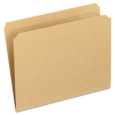 Dark Kraft File Folders with Double-Ply Top, Straight Tabs, Letter Size, 0.75" Expansion, Brown, 100/Box PFXRK152