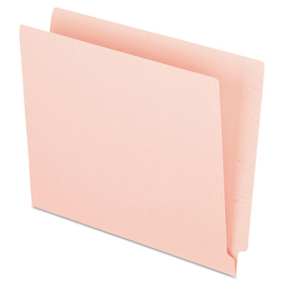 Colored End Tab Folders with Reinforced Double-Ply Straight Cut Tabs, Letter Size, 0.75" Expansion, Pink, 100/Box PFXH110DP