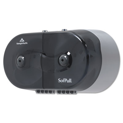 SofPull Mini Centerpull 2-Roll Bath Tissue Dispenser, 16.38 x 7.2 x 9.3, Smoke