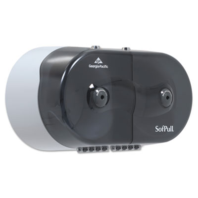 SofPull Mini Centerpull 2-Roll Bath Tissue Dispenser, 16.38 x 7.2 x 9.3, Smoke