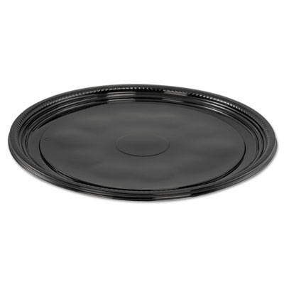 Caterline Casuals Thermoformed Platters, PET, Black, 12" Diameter, 25 Per Carton WNAA512PBL