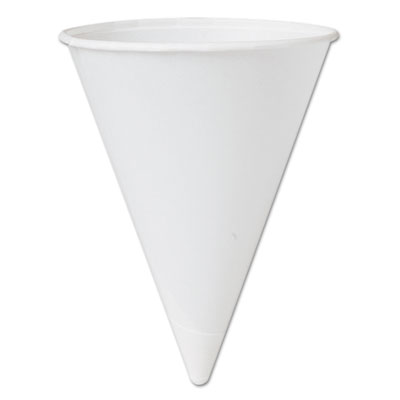 Bare Treated Paper Cone Water Cups, 4-1/4 oz, White, 200 Per Bag, 25 Bags/Carton, 5000 Cups SCC42BR