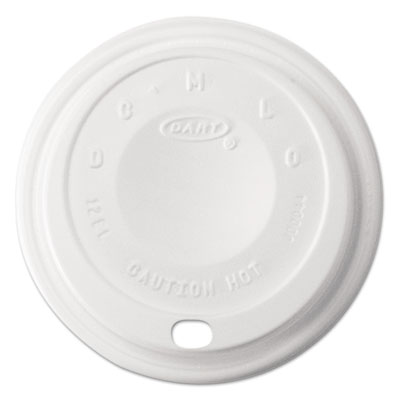 Cappuccino Dome Sipper Lids, 12 oz, White, 1000/Carton DCC12EL
