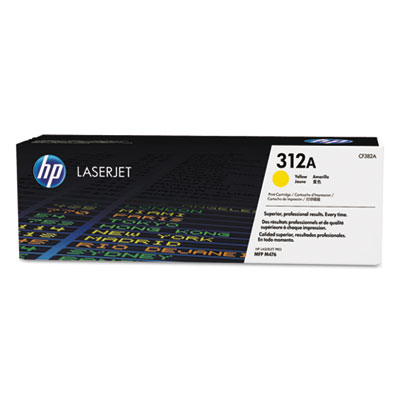 CF382A (312A) Toner, 2700 Page-Yield, Yellow HEWCF382A