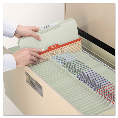 Recycled Pressboard Folders, Two SafeSHIELD Coated Fasteners, 2/5-Cut: R of C, 2