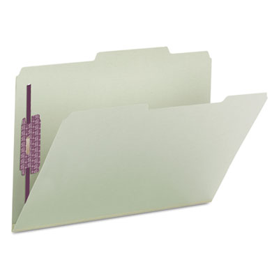 Recycled Pressboard Folders, Two SafeSHIELD Coated Fasteners, 2/5-Cut: R of C, 2