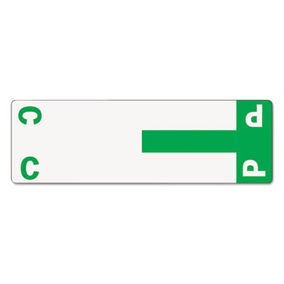 AlphaZ Color-Coded First Letter Combo Alpha Labels, C/P, 1.16 x 3.63, Dark Green/White, 5/Sheet, 20 Sheets/Pack SMD67154