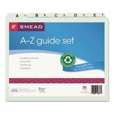 Smead(TM) Alphabetic Top Tab Indexed File Guide Set