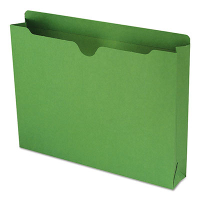 Colored File Jackets with Reinforced Double-Ply Tab, Straight Tab, Letter Size, Green, 50/Box SMD75563