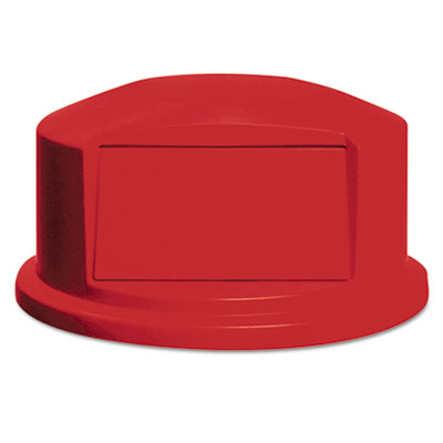 Round BRUTE Dome Top with Push Door, 24.81w x 12.63h, Red RCP264788RED