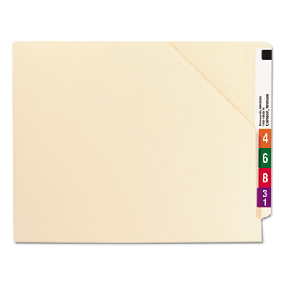 End Tab Jackets with Reinforced Tabs, Straight Tab, Letter Size, 11-pt Manila, 100/Box