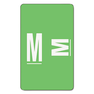 AlphaZ Color-Coded Second Letter Alphabetical Labels, M, 1 x 1.63, Light Green, 10/Sheet, 10 Sheets/Pack SMD67183