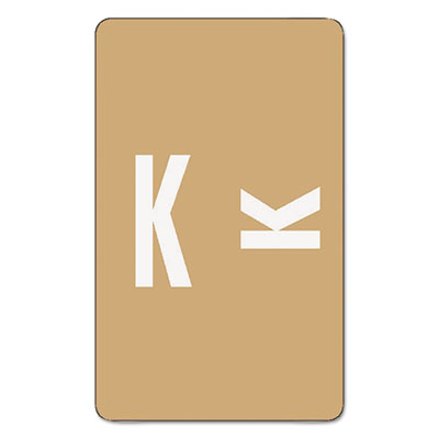 AlphaZ Color-Coded Second Letter Alphabetical Labels, K, 1 x 1.63, Light Brown, 10/Sheet, 10 Sheets/Pack SMD67181