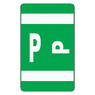 AlphaZ Color-Coded Second Letter Alphabetical Labels, P, 1 x 1.63, Dark Green, 10/Sheet, 10 Sheets/Pack SMD67186