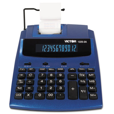 1225-3A Antimicrobial Two-Color Printing Calculator, Blue/Red Print, 3 Lines/Sec VCT12253A