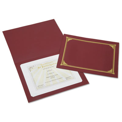 7510016272958 SKILCRAFT Gold Foil Document Cover, 12.5 x 9.75, Burgundy, 6/Pack NSN6272958