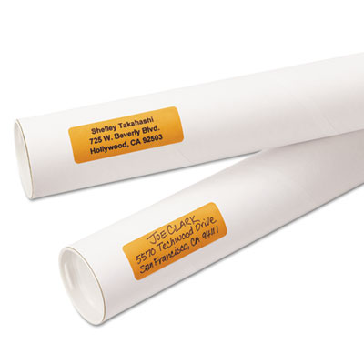 Avery Printable Self-Adhesive Removable Color-Coding Labels, 1 X 3, Neon Orange, 5/sheet, 40 Sheets/pack, (5477) (AVE05477) AVE05477