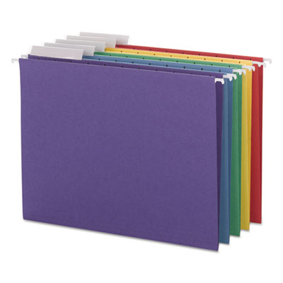 Color Hanging Folders with 1/3 Cut Tabs, Letter Size, 1/3-Cut Tabs, Assorted Colors, 25/Box SMD64020