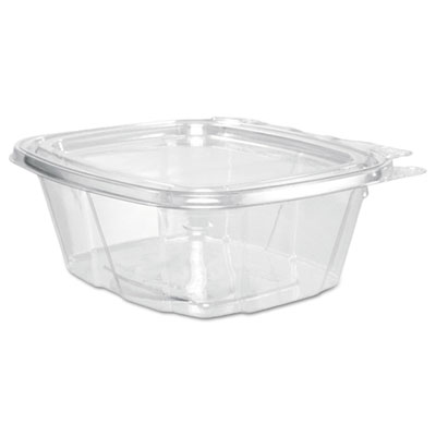 ClearPac SafeSeal Tamper-Resistant, Tamper-Evident Containers, Flat Lid, 16 oz, 4.9 x 2.5 x 5.5, Clear, 100/Bag, 2 Bags/CT DCCCH16DEF