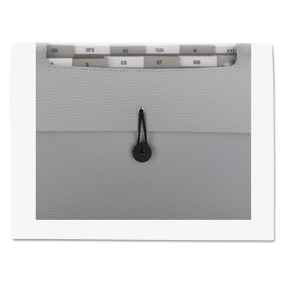 Step Index Organizer, 12 Sections, Cord/Hook Closure, 1/6-Cut Tabs, Letter Size, Silver