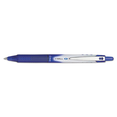 VBall RT Liquid Ink Rollerball Pen, Retractable, Extra-Fine 0.5 mm, Blue Ink, Blue/White Barrel