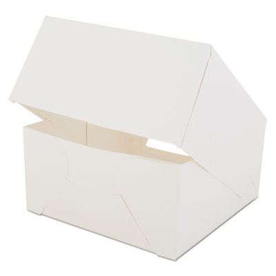 SCT® White Window Bakery Boxes with Attached Flip Top