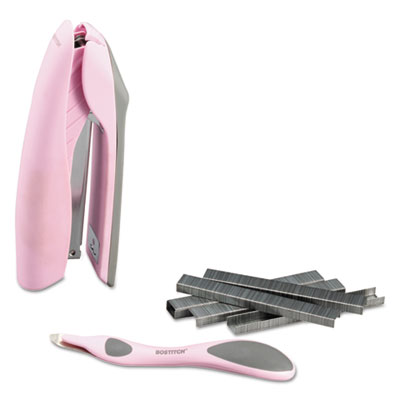 Velvet No-Jam Stapler Plus Pack, 20-Sheet Capacity, Pink - Staplers ...