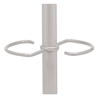 Wavy Coat Tree, Six Hangers/Two Knobs/Four Hooks, 18.88w x 14d x 68.5h, Silver/Wood