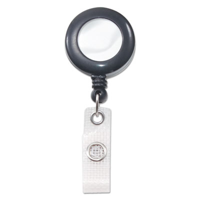 Deluxe Retractable ID Reel with Badge Holder, 24" Extension, Black, 12/Box AVT75407