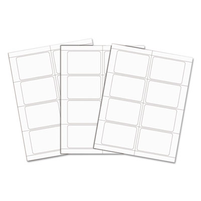 Laser Printer Name Badges, 3 3/8 x 2 1/3, White, 200/Box