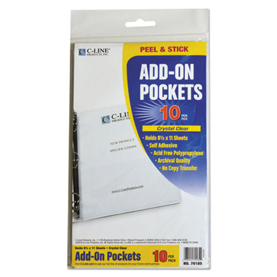 C-Line® Peel & Stick Add-On Filing Pockets