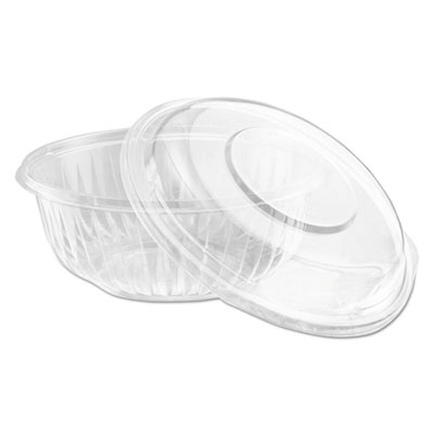 Dart PresentaBowls Bowl/Lid Combo-Paks, 32 oz, 7.25" Diameter x 2.88" h, Clear, Plastic, 63/Pack, 2 Pack/Carton (DCCPET32BCD) DCCPET32BCD
