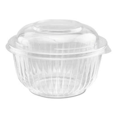 Dart PresentaBowls Bowl/Lid Combo-Paks, 16 oz, 5.38" Diameter x 2.6" h, Clear, Plastic, 63/Pack, 4 Pack/Carton (DCCPET16BCD) DCCPET16BCD